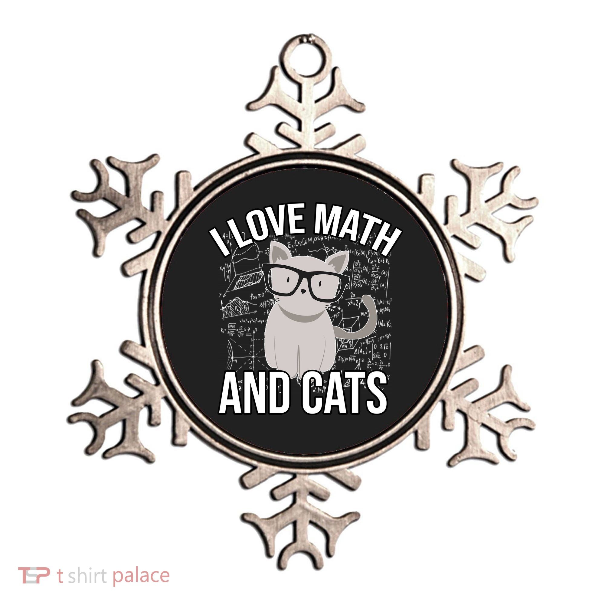 I Love Math And Cats Funny Ornament