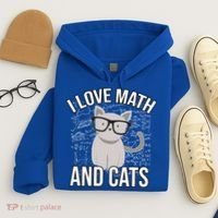 I Love Math And Cats Funny Hoodie thumb 4