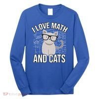 I Love Math And Cats Funny Long Sleeve Shirt thumb 0