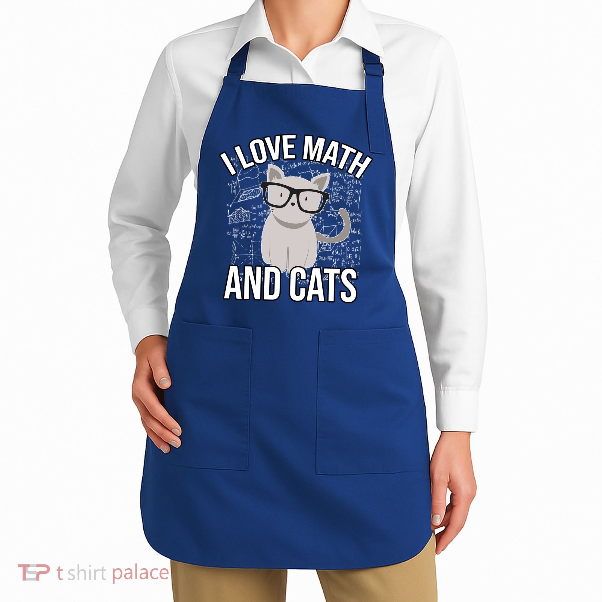 I Love Math And Cats Funny Apron