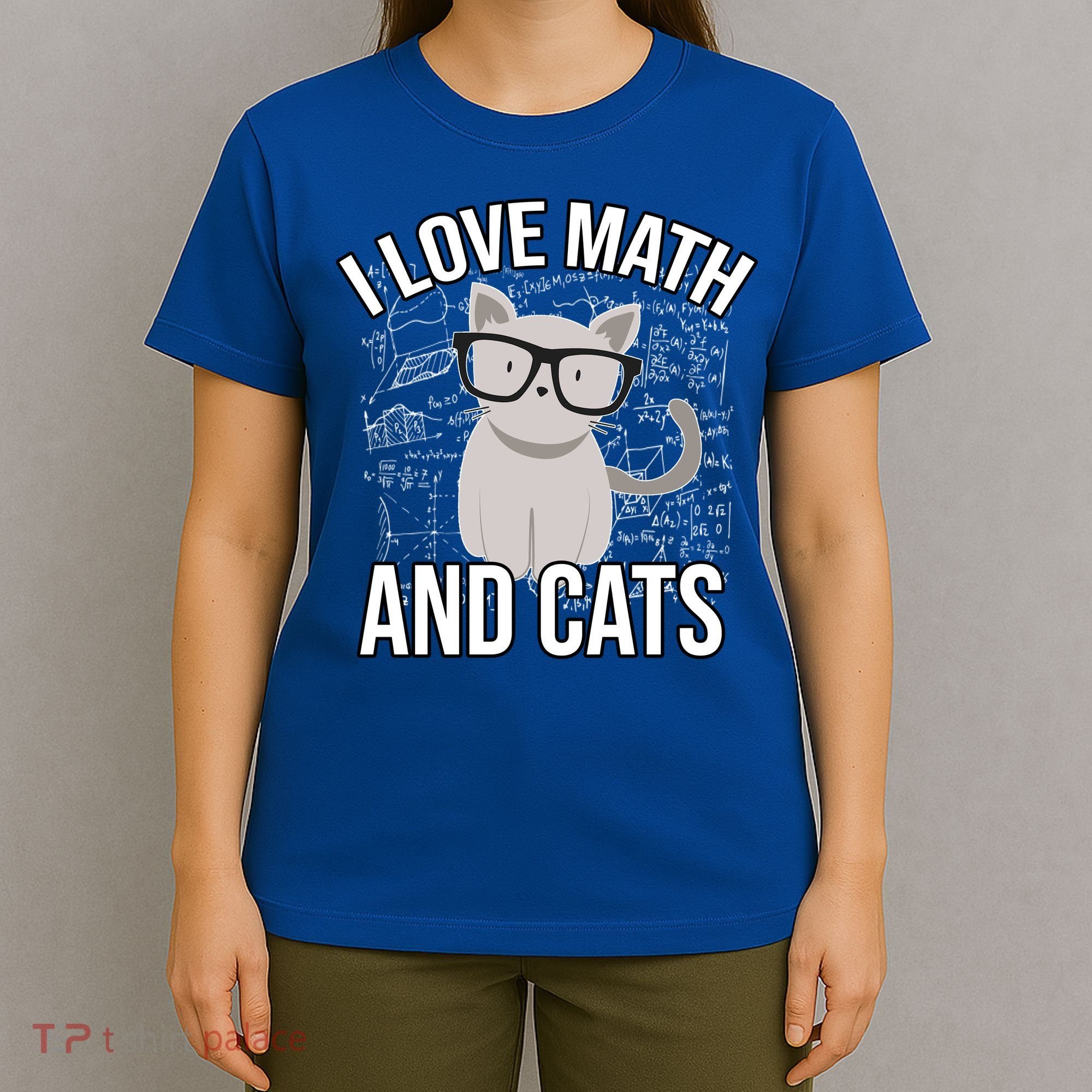 I Love Math And Cats Funny T-Shirt