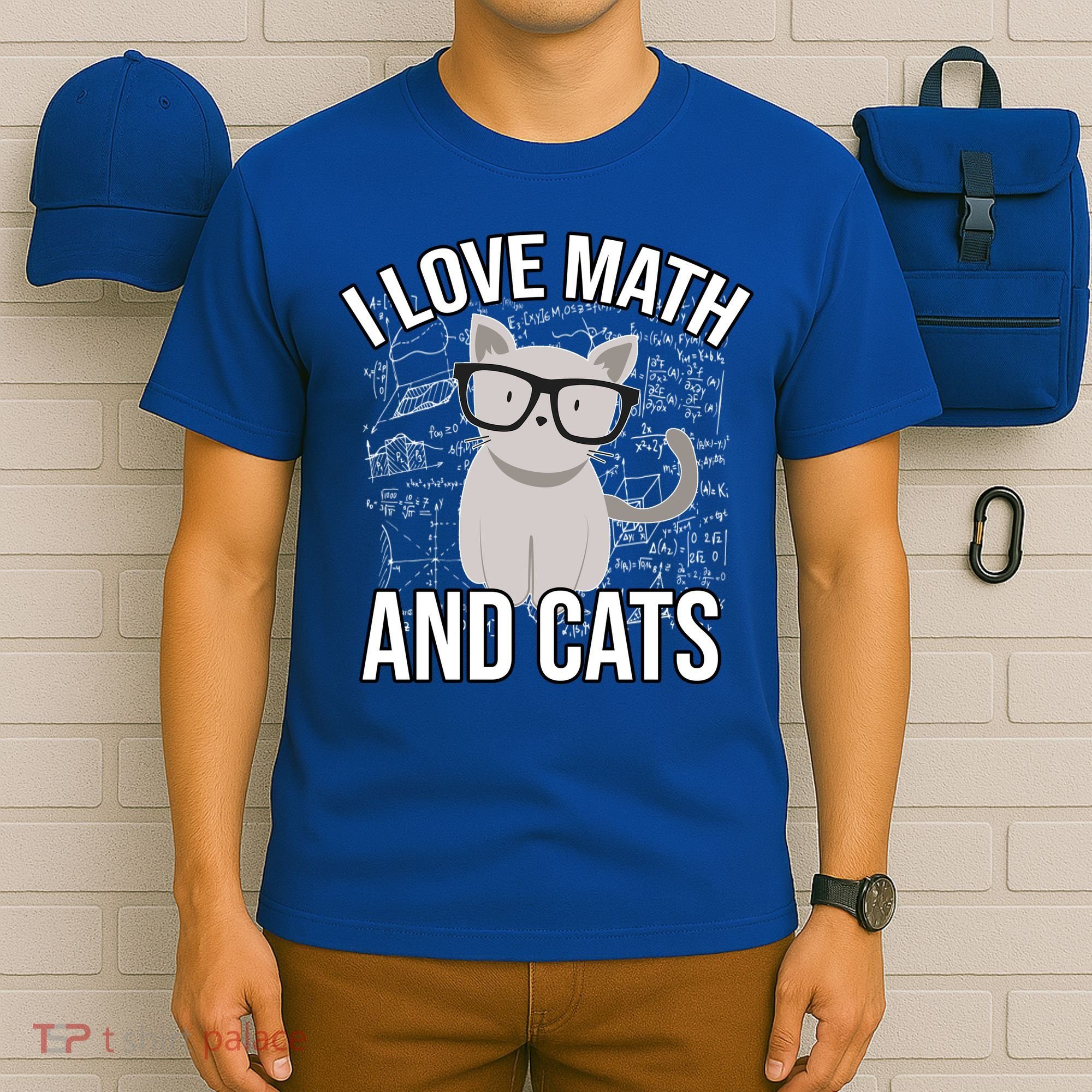 I Love Math And Cats Funny T-Shirt