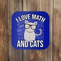 I Love Math And Cats Funny Coaster thumb 0
