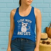 I Love Math And Cats Funny Women's Tank Top thumb 2