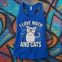 I Love Math And Cats Funny Women's Tank Top thumb 3