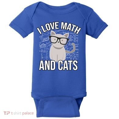 I Love Math And Cats Funny Baby Bodysuit