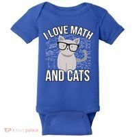 I Love Math And Cats Funny Baby Bodysuit thumb 0