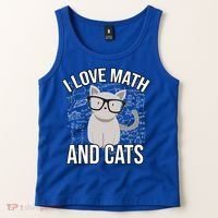 I Love Math And Cats Funny Tank Top thumb 2