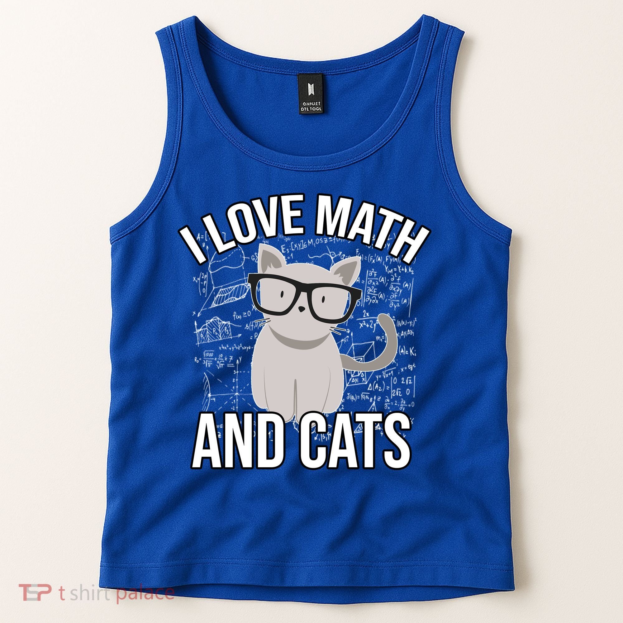 I Love Math And Cats Funny Tank Top
