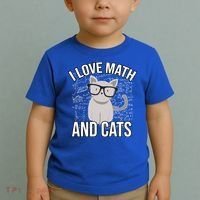 I Love Math And Cats Funny Toddler T-Shirt thumb 2