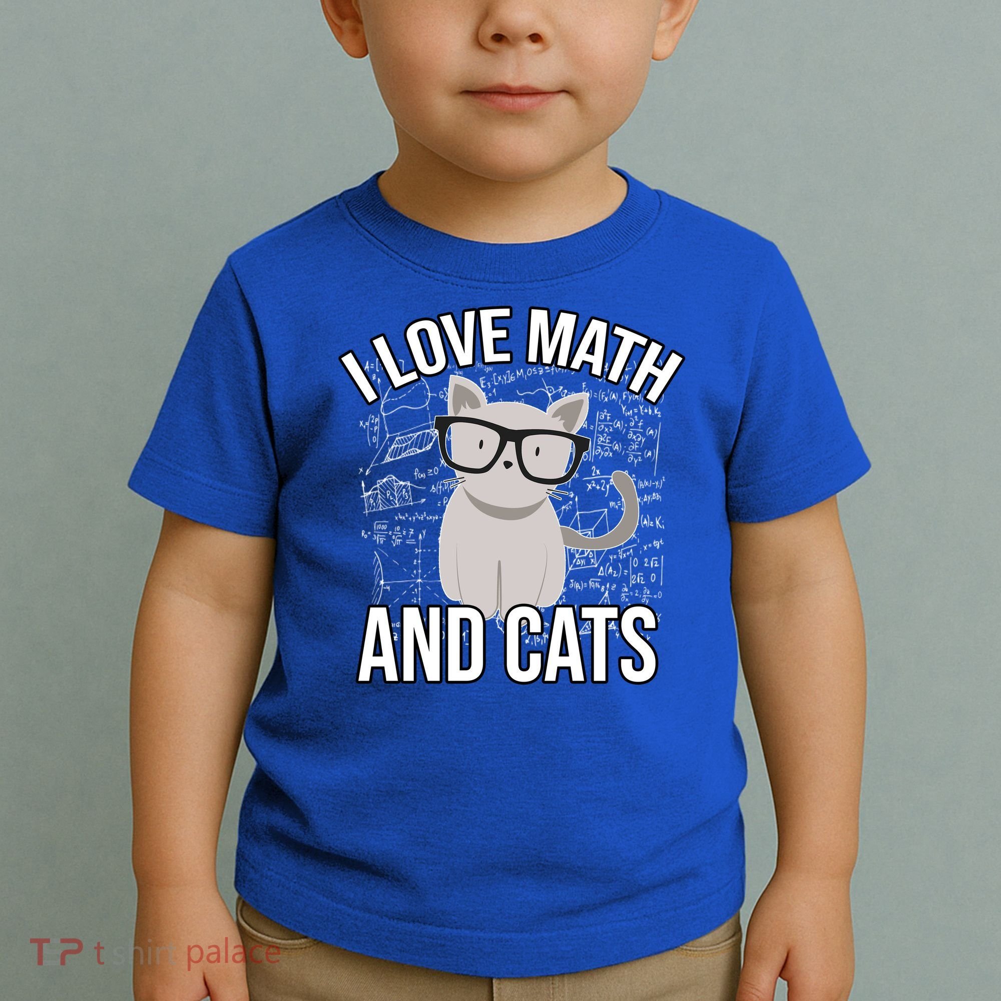 I Love Math And Cats Funny Toddler T-Shirt