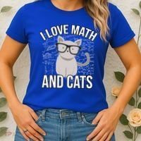 I Love Math And Cats Funny Women's T-Shirt thumb 2