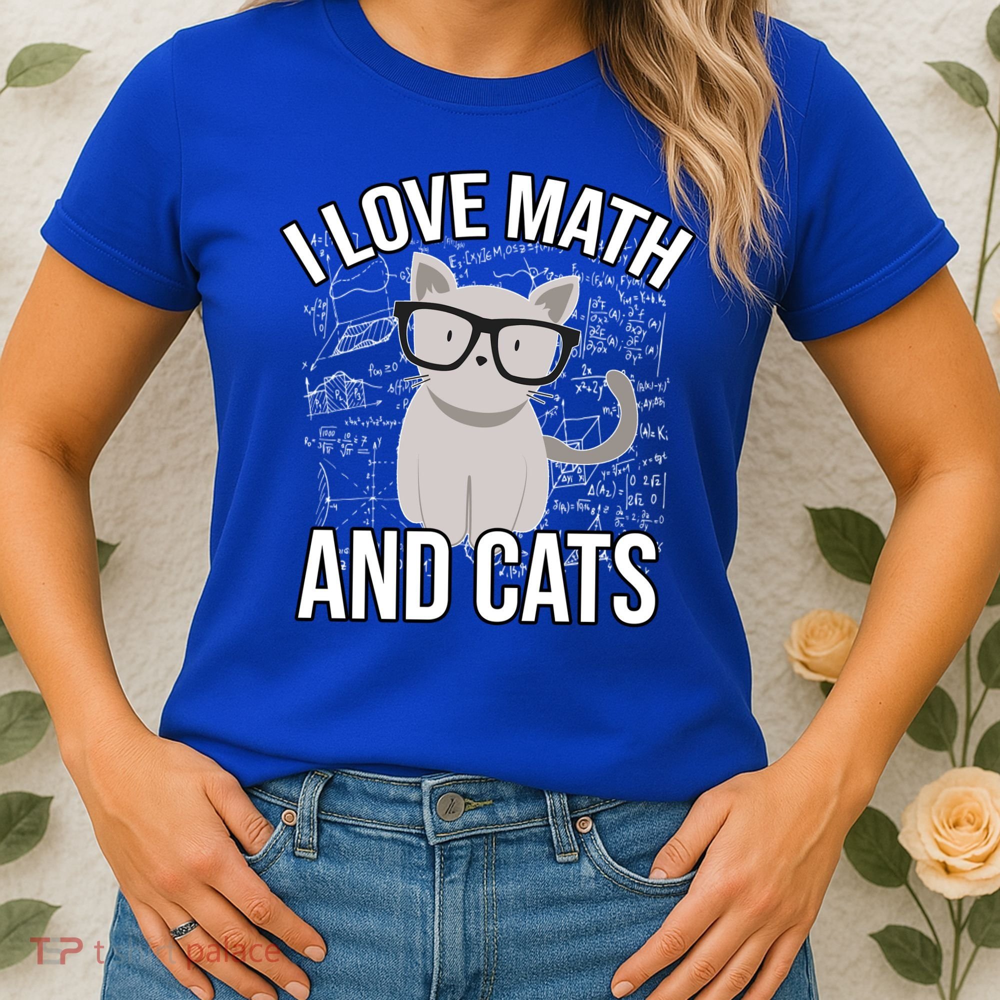 I Love Math And Cats Funny Women's T-Shirt