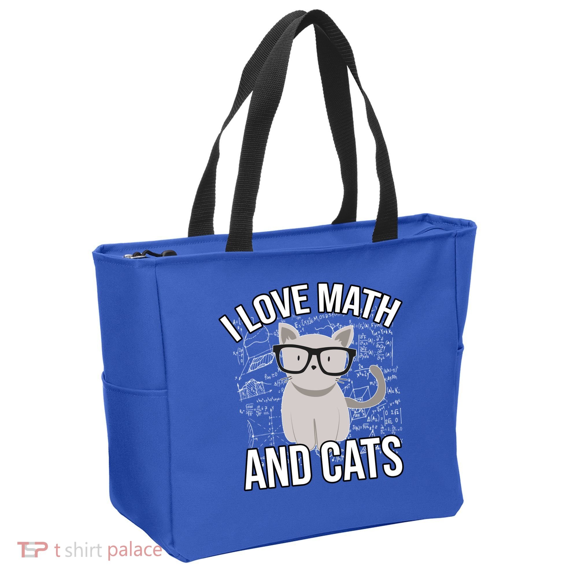 I Love Math And Cats Funny Tote Bag