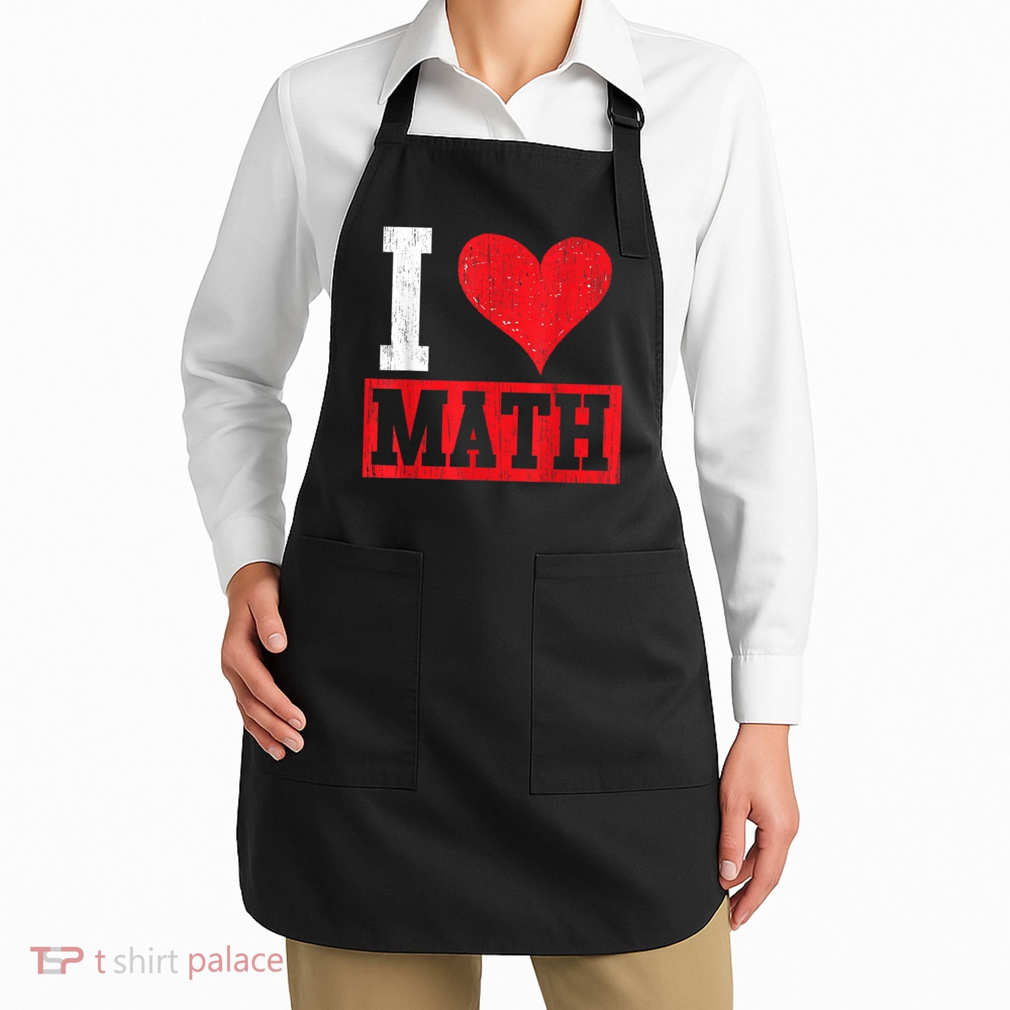 I Love Math Heart Math Apron