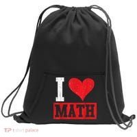 I Love Math Heart Math Sweatshirt Cinch Pack Bag thumb 0