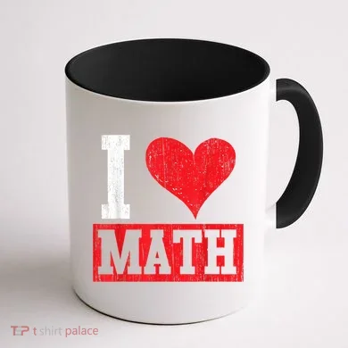 I Love Math Heart Math Coffee Mug back