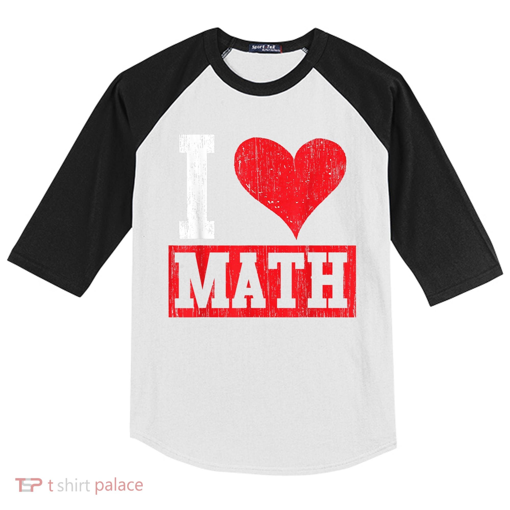 I Love Math Heart Math Kids Colorblock Raglan Jersey