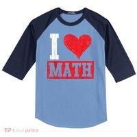 I Love Math Heart Math Raglan Baseball Sleeve Shirt thumb 0