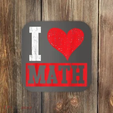 I Love Math Heart Math Coaster