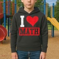 I Love Math Heart Math Kids Hoodie thumb 2
