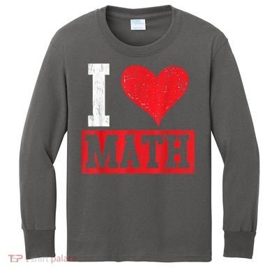 I Love Math Heart Math Kids Long Sleeve Shirt