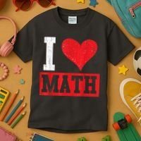 I Love Math Heart Math Kids T-Shirt thumb 3