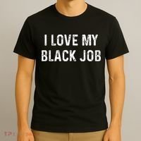 I Love My Black Job Heart Distressed T-Shirt thumb 3