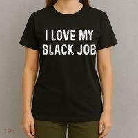 I Love My Black Job Heart Distressed T-Shirt thumb 4