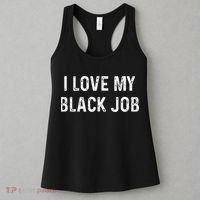 I Love My Black Job Heart Distressed Women's Tank Top thumb 3