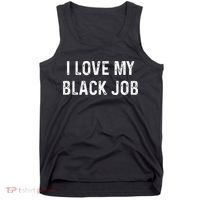 I Love My Black Job Heart Distressed Tank Top thumb 0