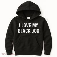 I Love My Black Job Heart Distressed Kids Hoodie thumb 0