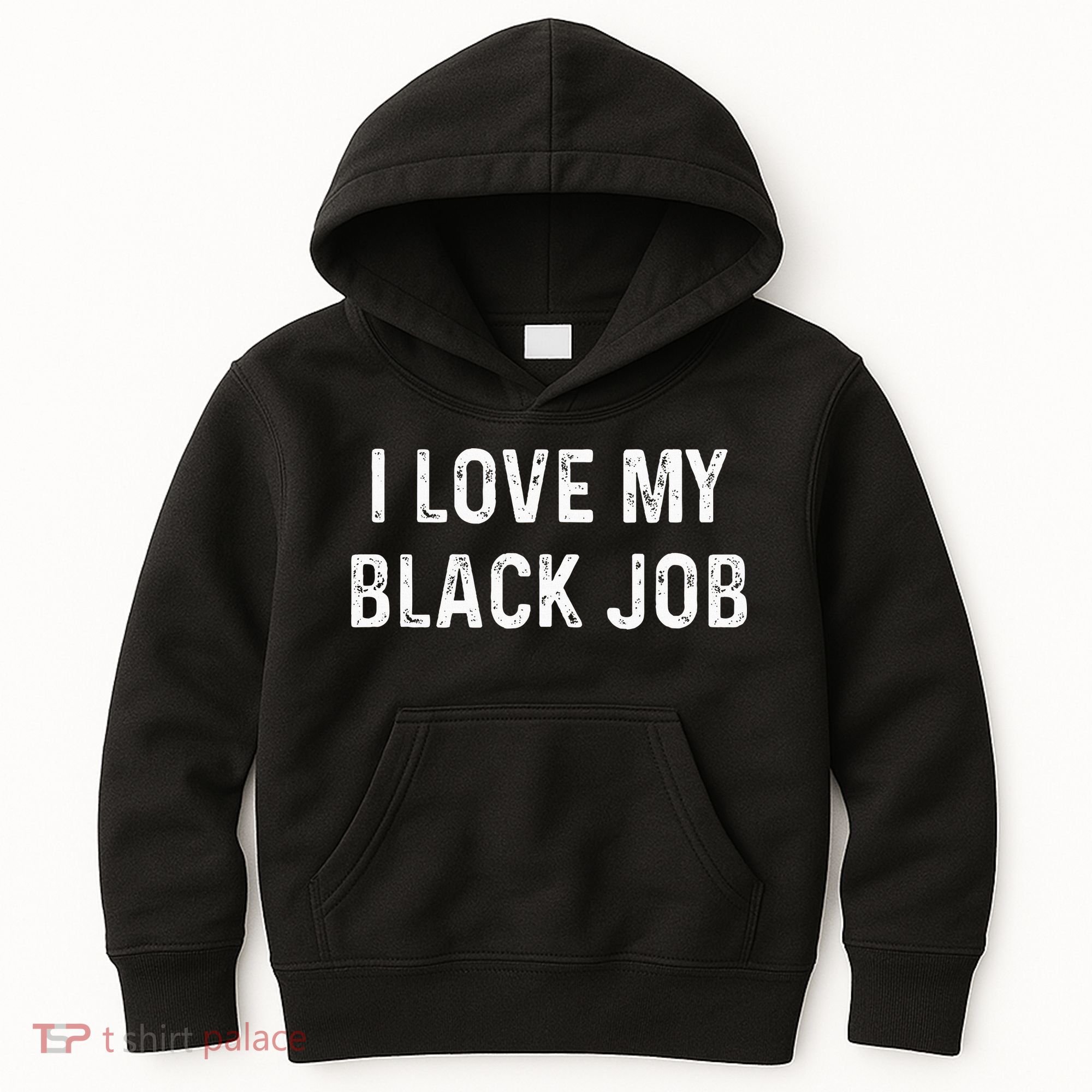 I Love My Black Job Heart Distressed Kids Hoodie