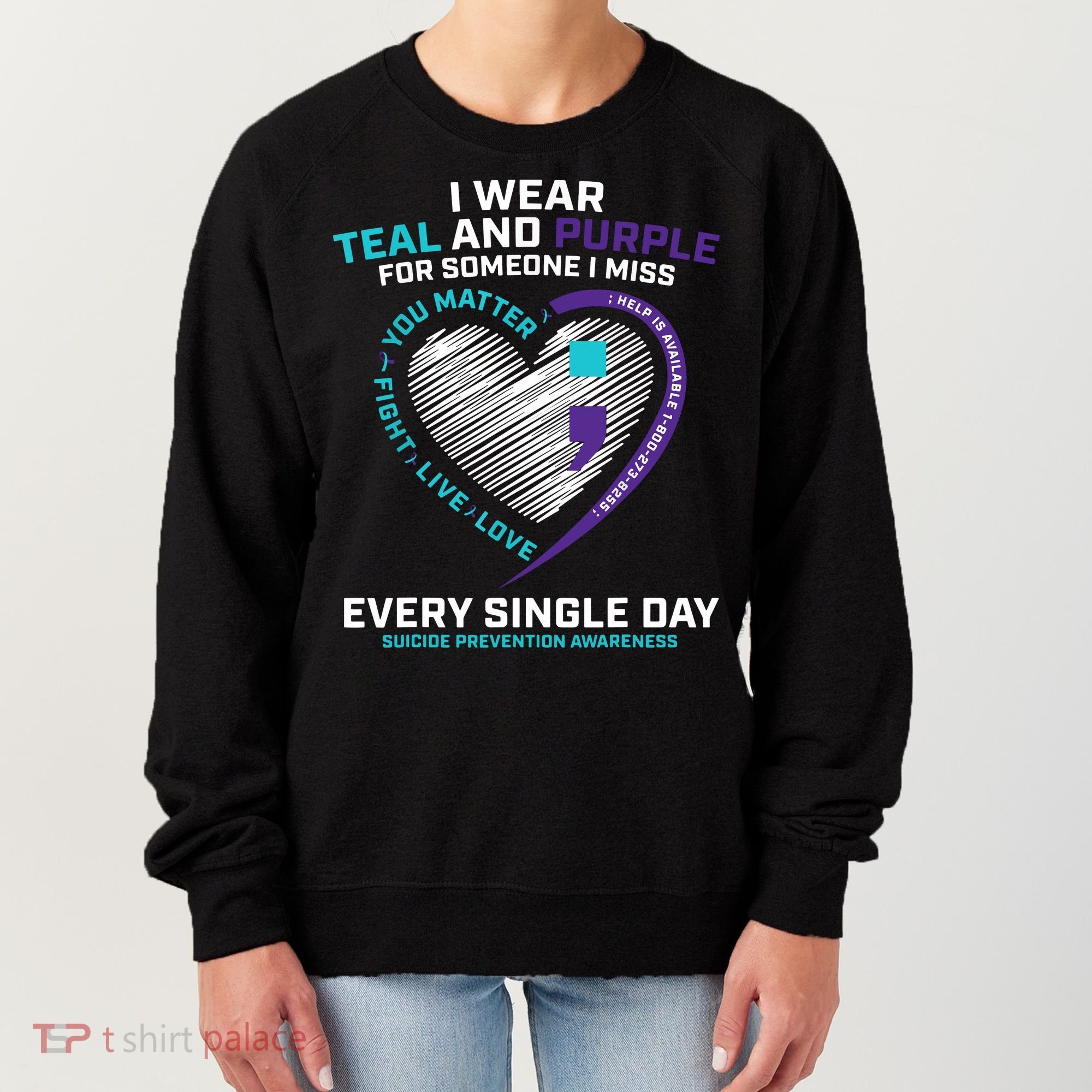 In Loving Memory Semicolon Suicide Prevention Awareness Women's Sweatshirt
