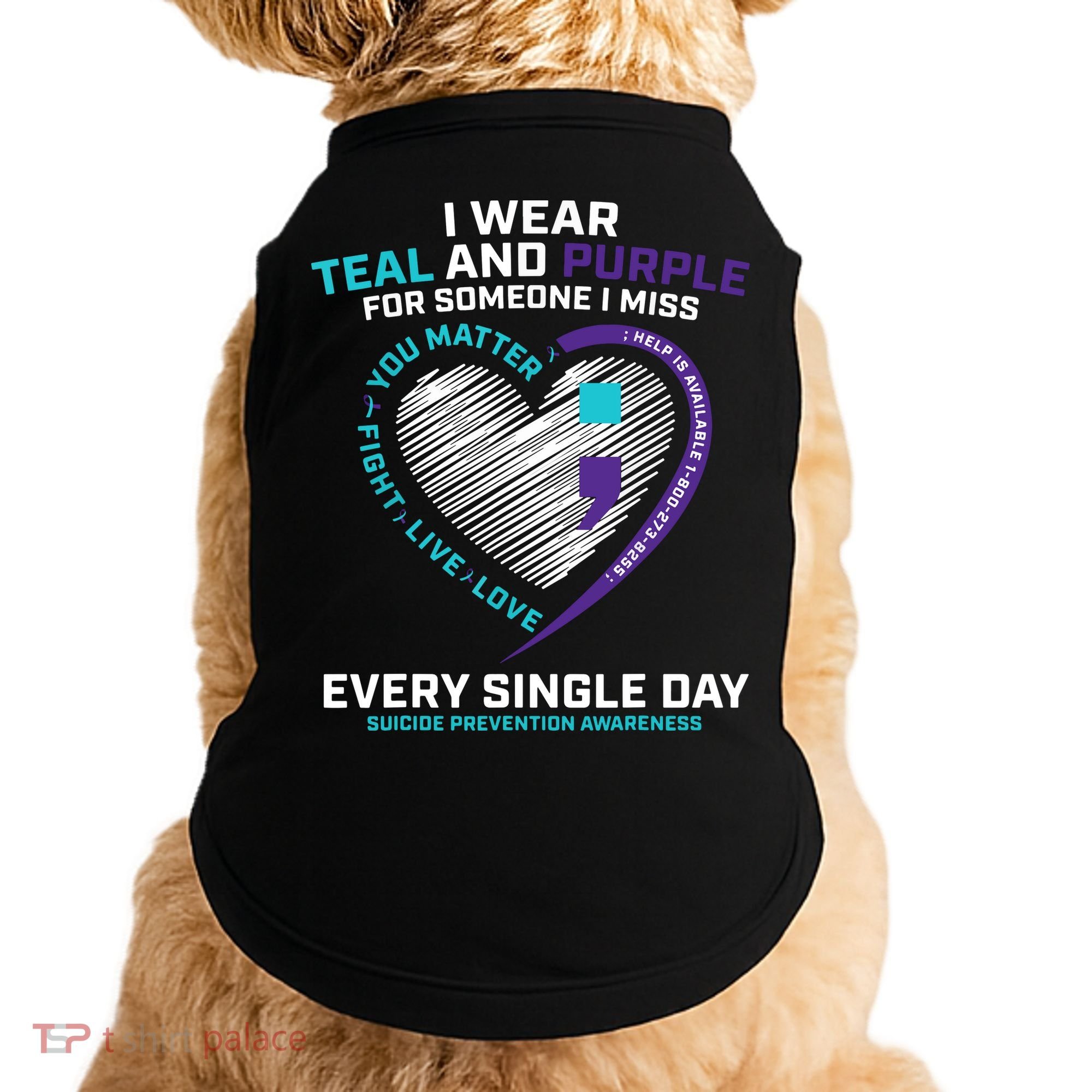 In Loving Memory Semicolon Suicide Prevention Awareness Doggie Tank