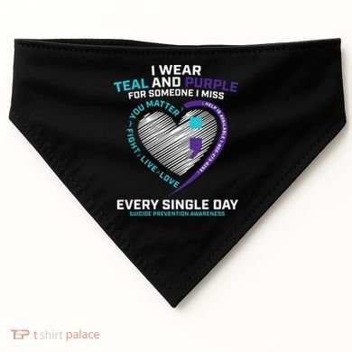 In Loving Memory Semicolon Suicide Prevention Awareness USA-Made Doggie Bandana