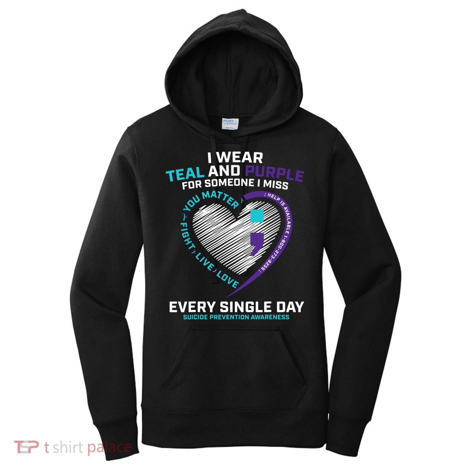 In Loving Memory Semicolon Suicide Prevention Awareness Women's Hoodie