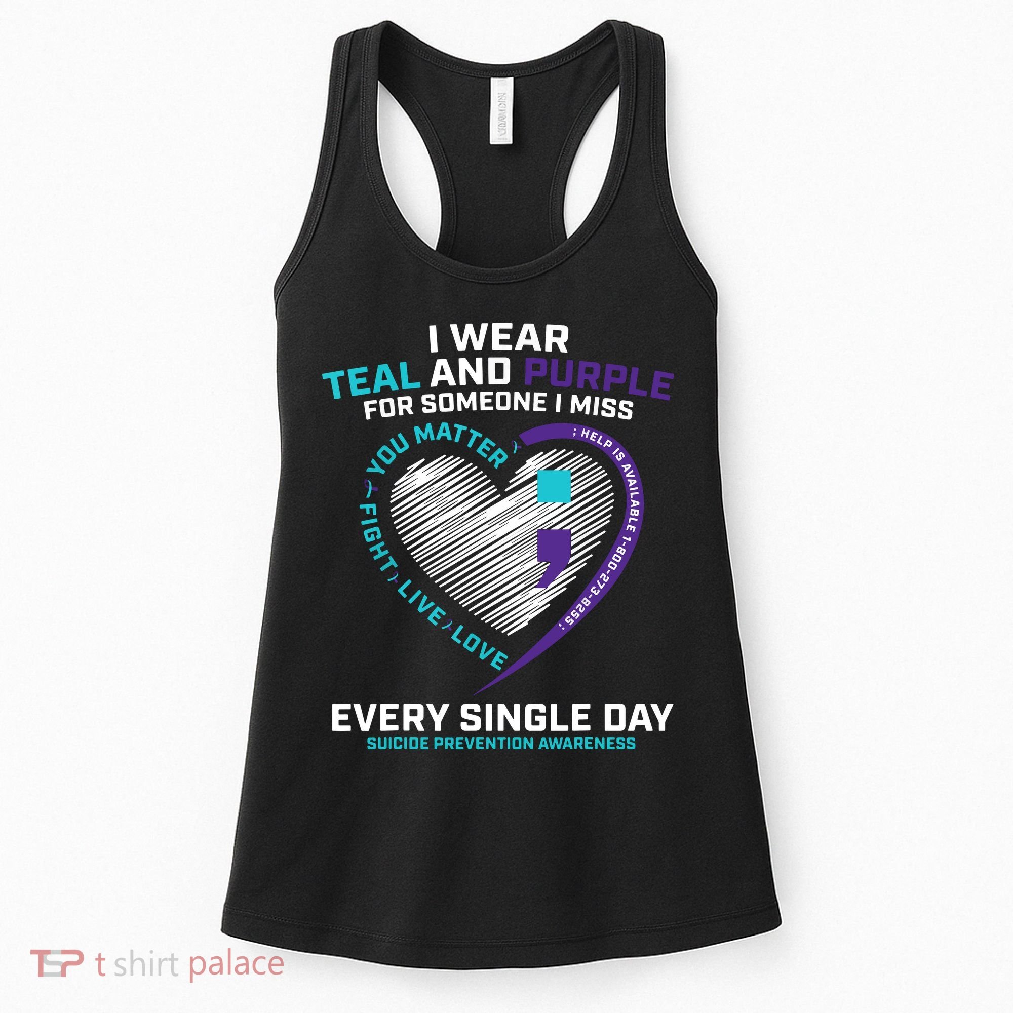 In Loving Memory Semicolon Suicide Prevention Awareness Women's Tank Top