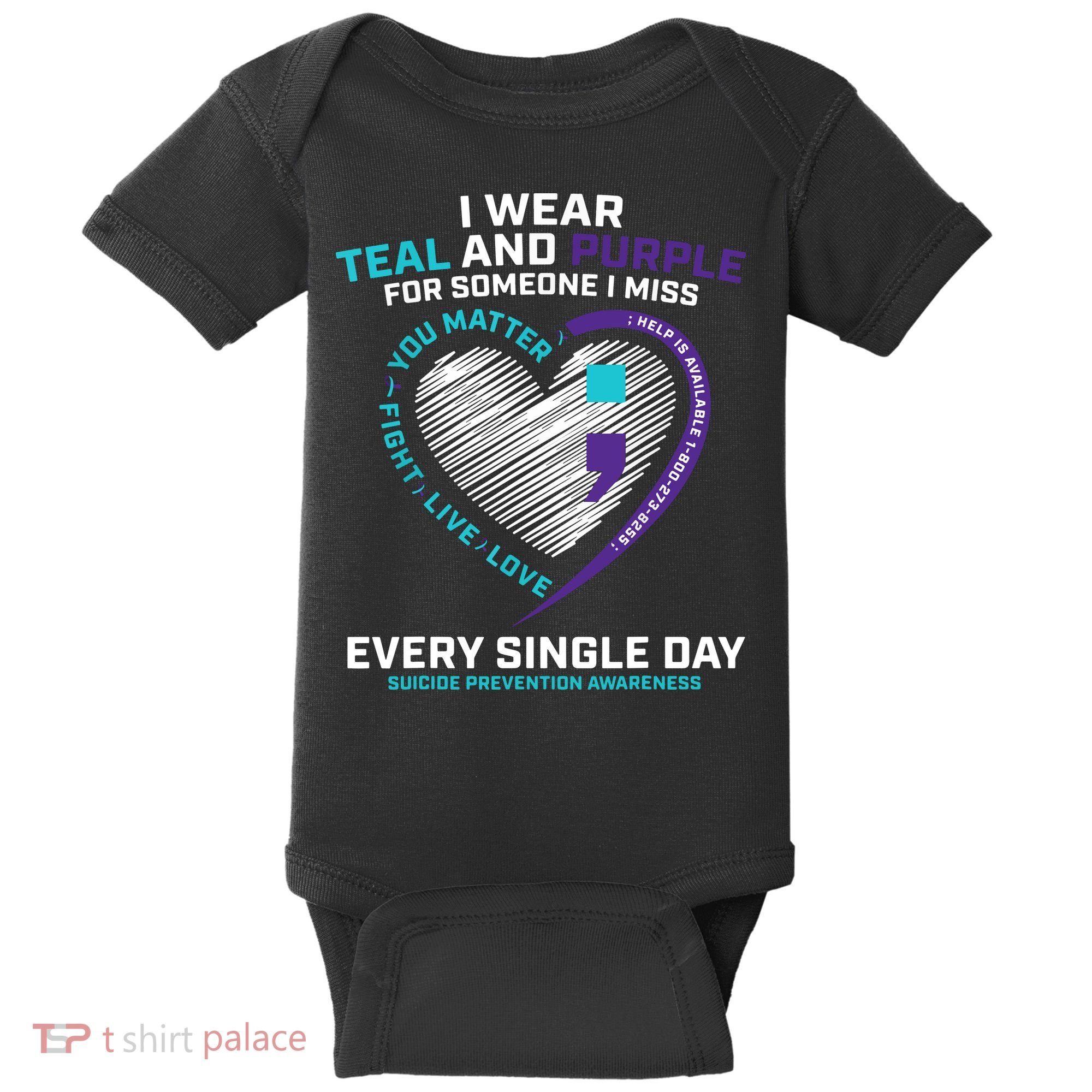 In Loving Memory Semicolon Suicide Prevention Awareness Baby Bodysuit