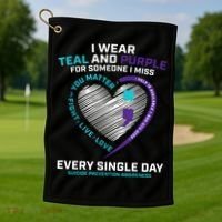 In Loving Memory Semicolon Suicide Prevention Awareness Golf Towel thumb 1