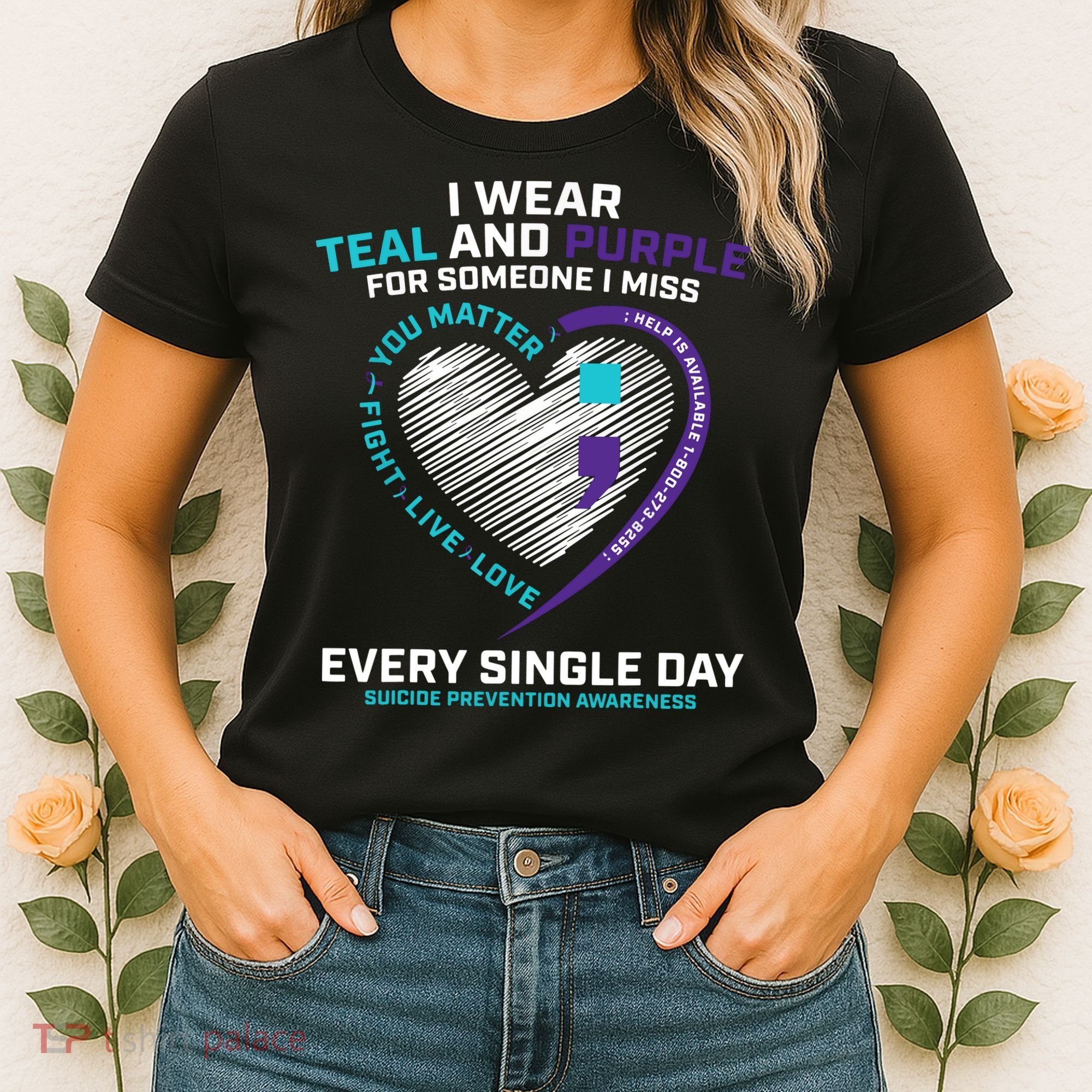 In Loving Memory Semicolon Suicide Prevention Awareness Women's T-Shirt