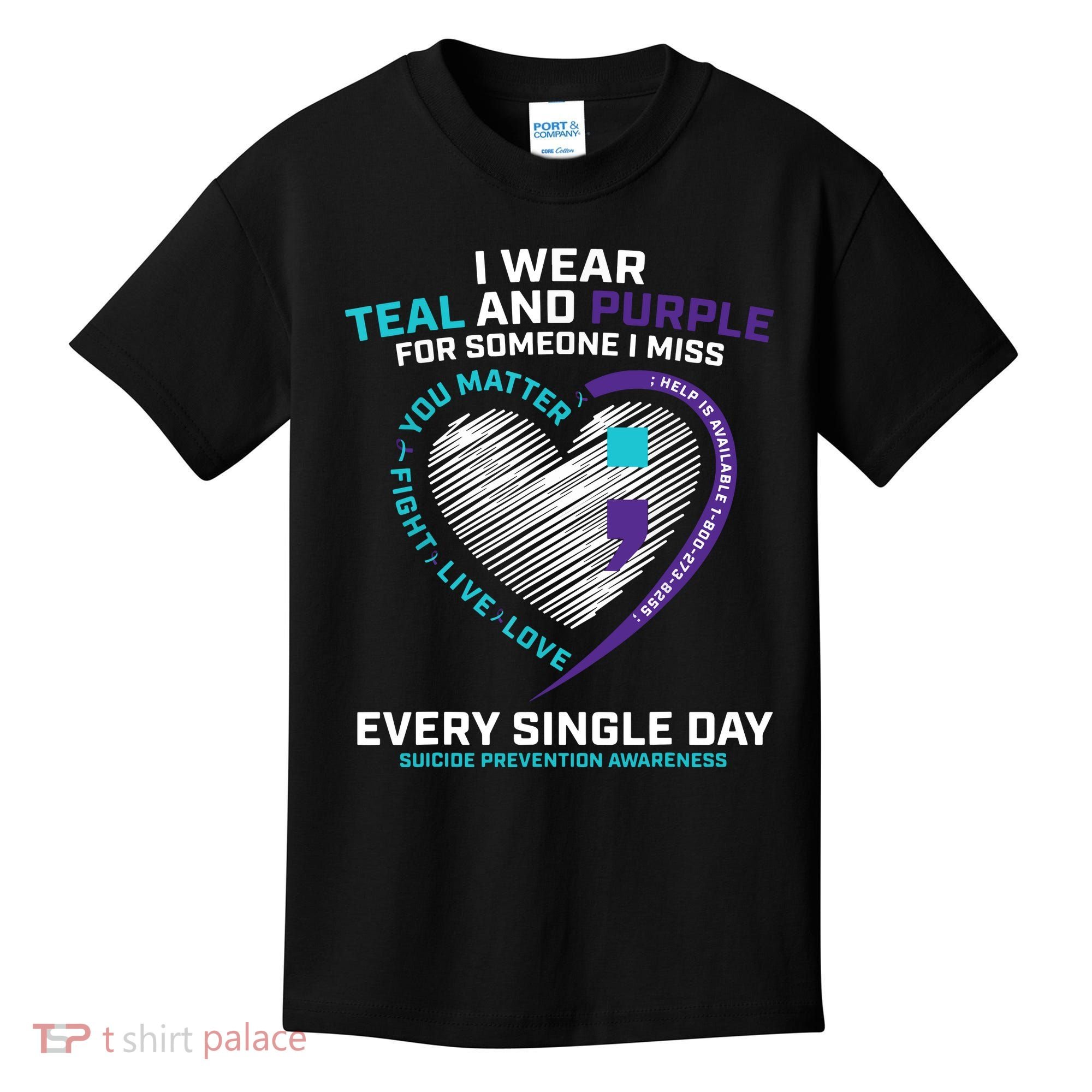In Loving Memory Semicolon Suicide Prevention Awareness Kids T-Shirt