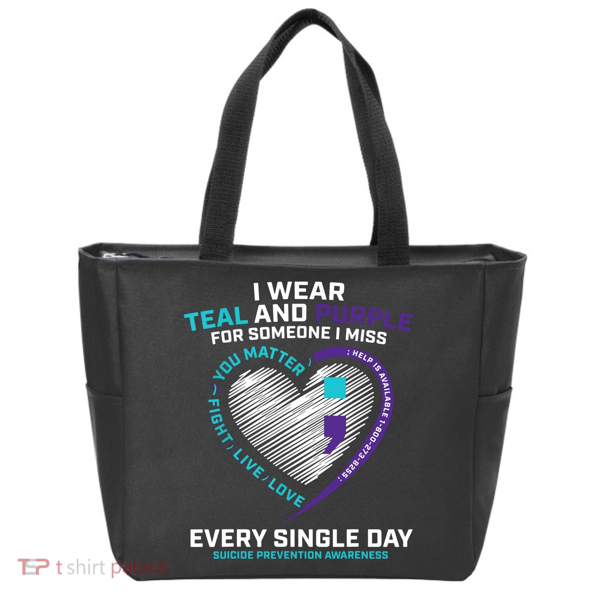 In Loving Memory Semicolon Suicide Prevention Awareness Tote Bag