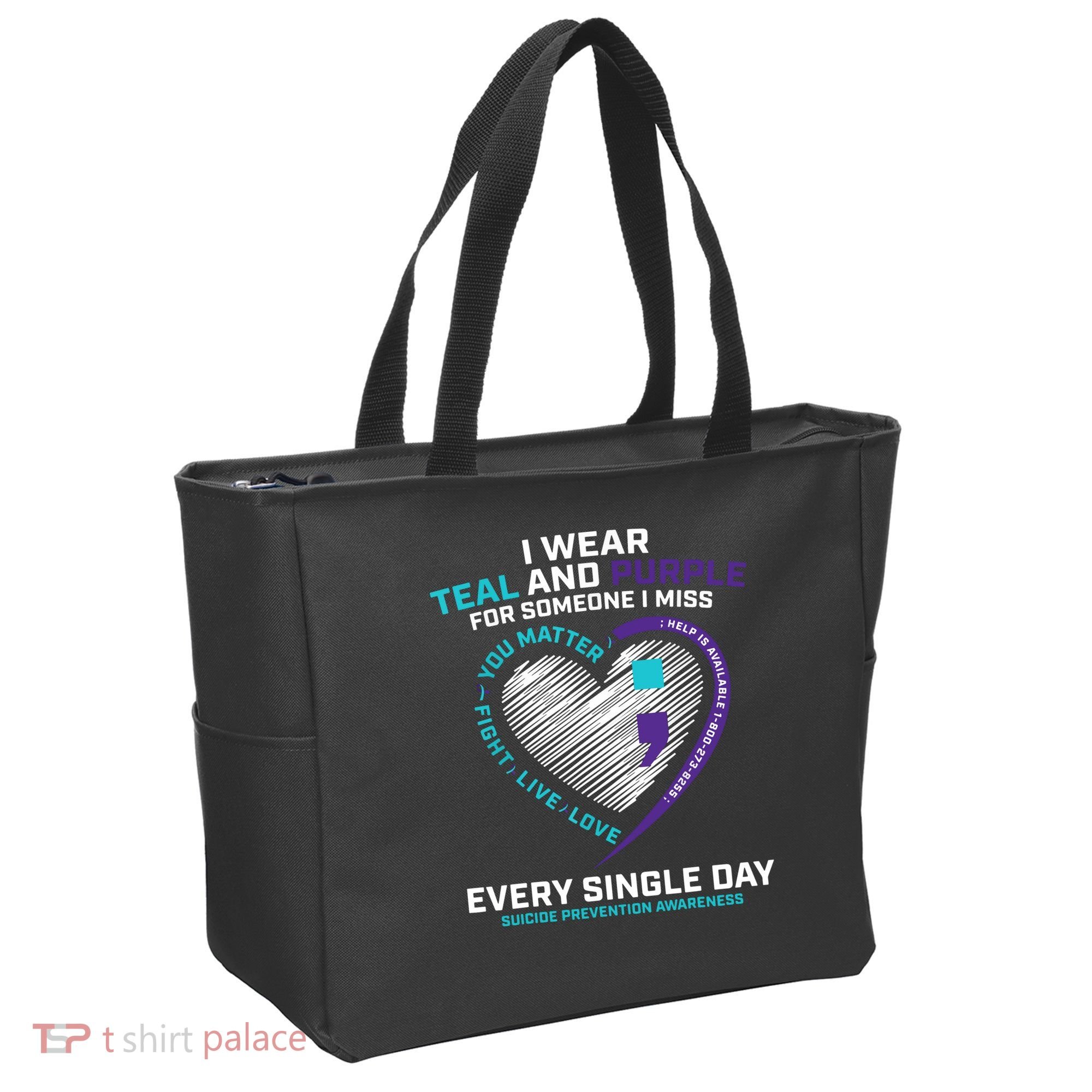 In Loving Memory Semicolon Suicide Prevention Awareness Tote Bag