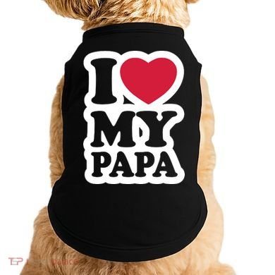 I Love My Papa Retro Doggie Tank