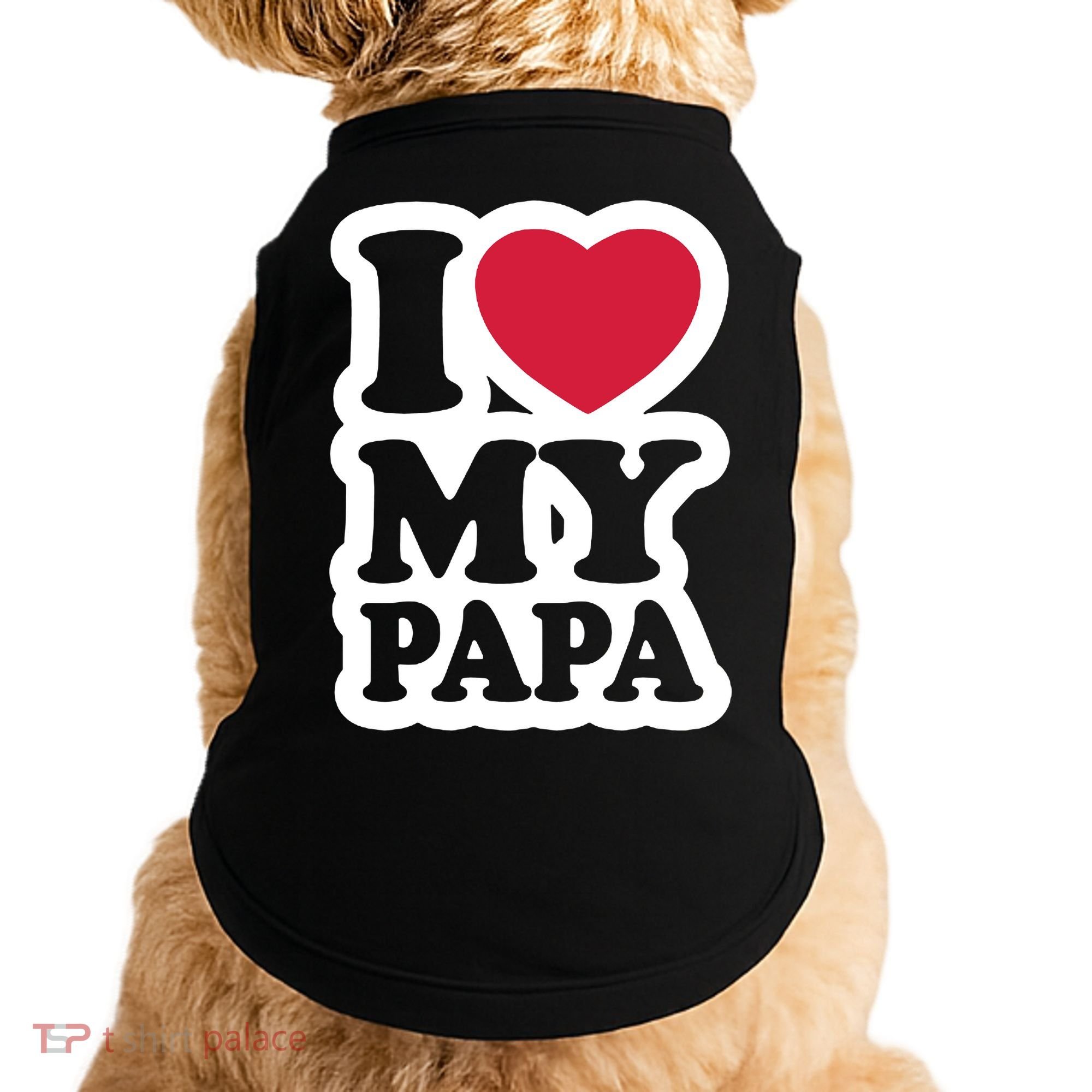 I Love My Papa Retro Doggie Tank