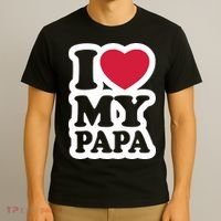 I Love My Papa Retro T-Shirt thumb 3