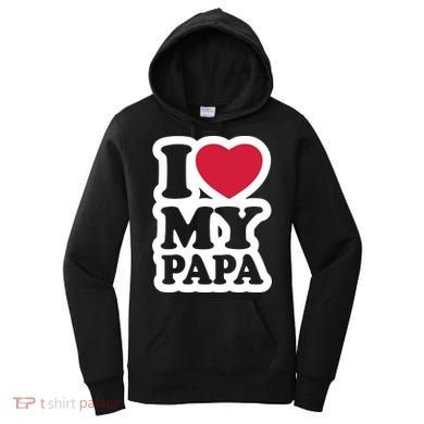 I Love My Papa Retro Women's Hoodie