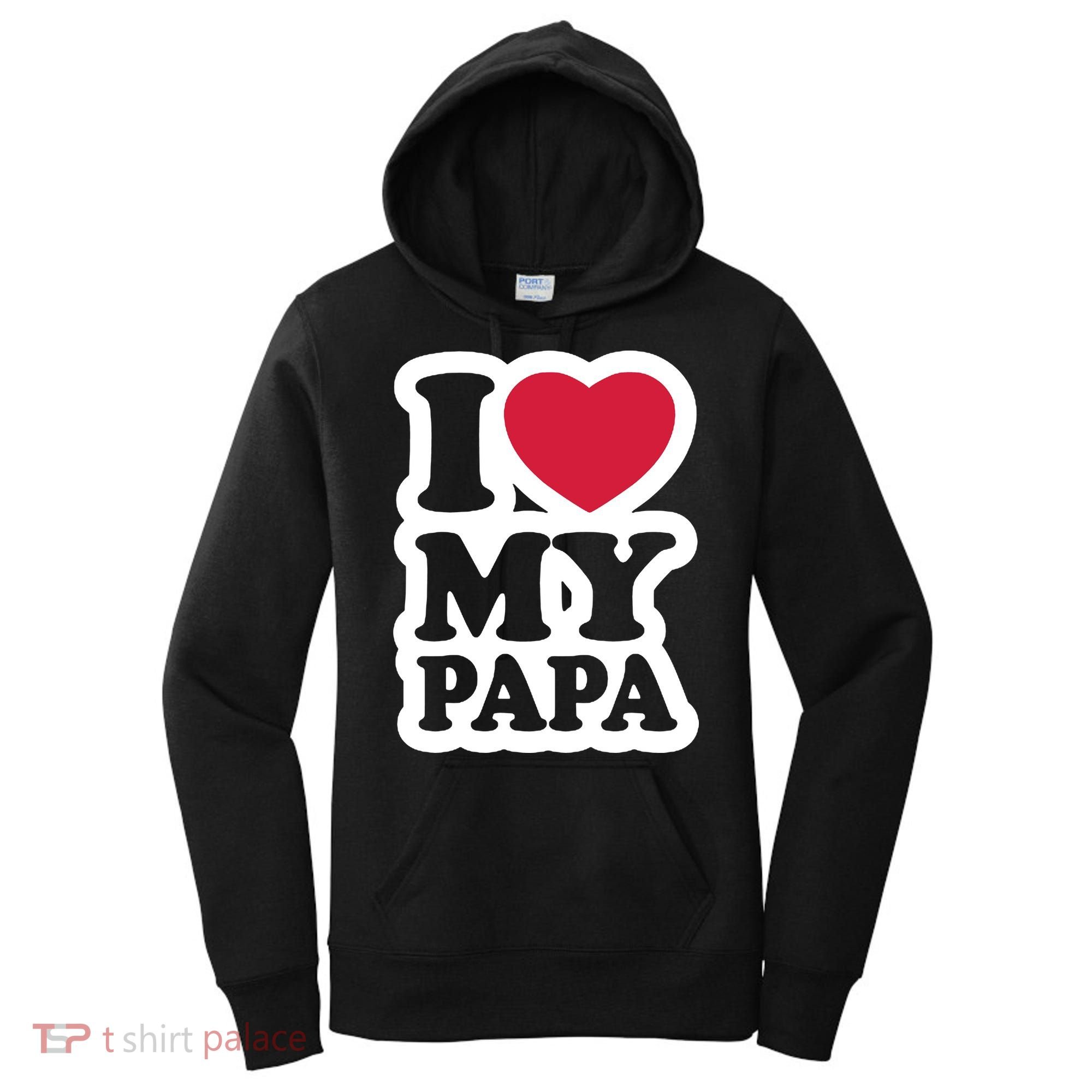 I Love My Papa Retro Women's Hoodie