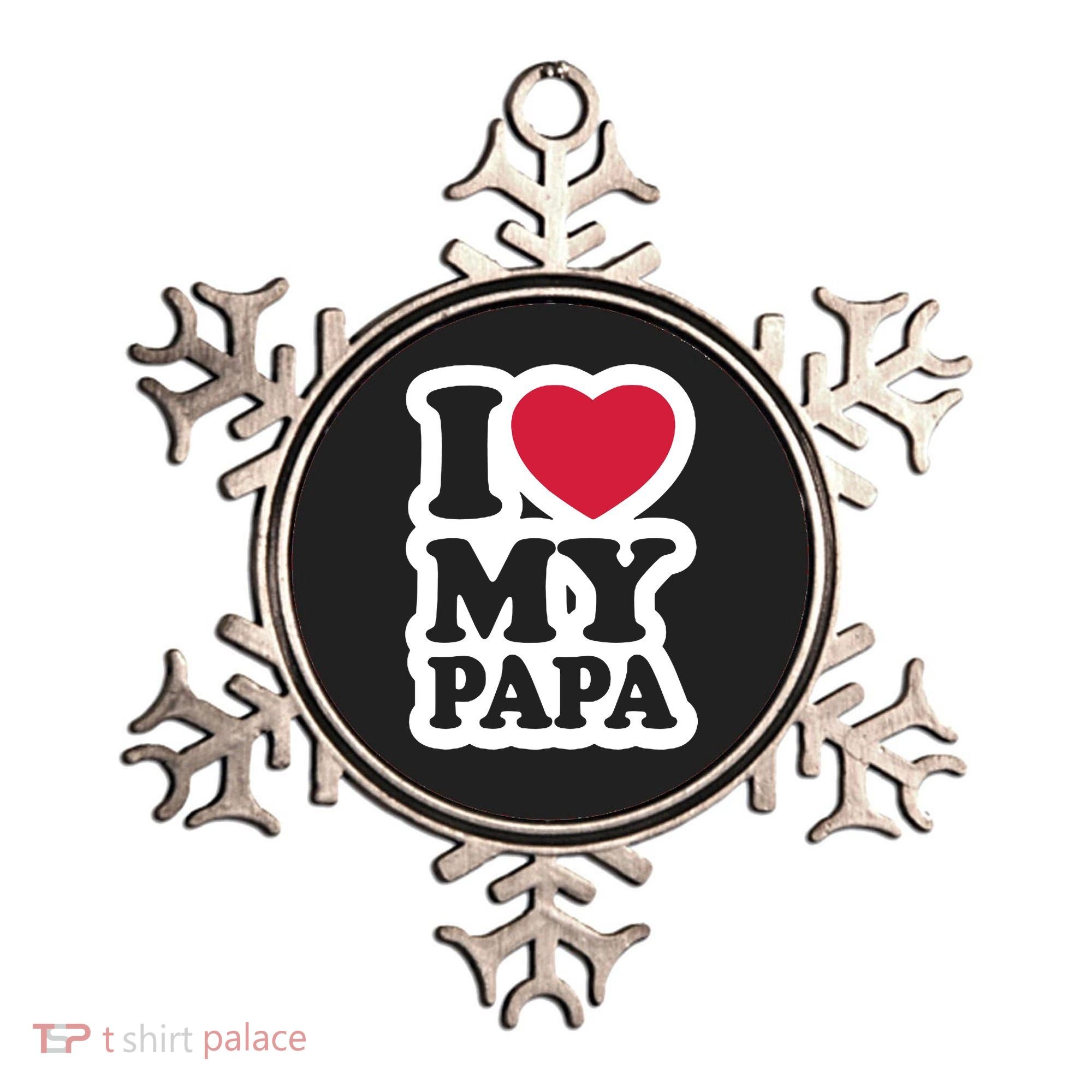 I Love My Papa Retro Ornament